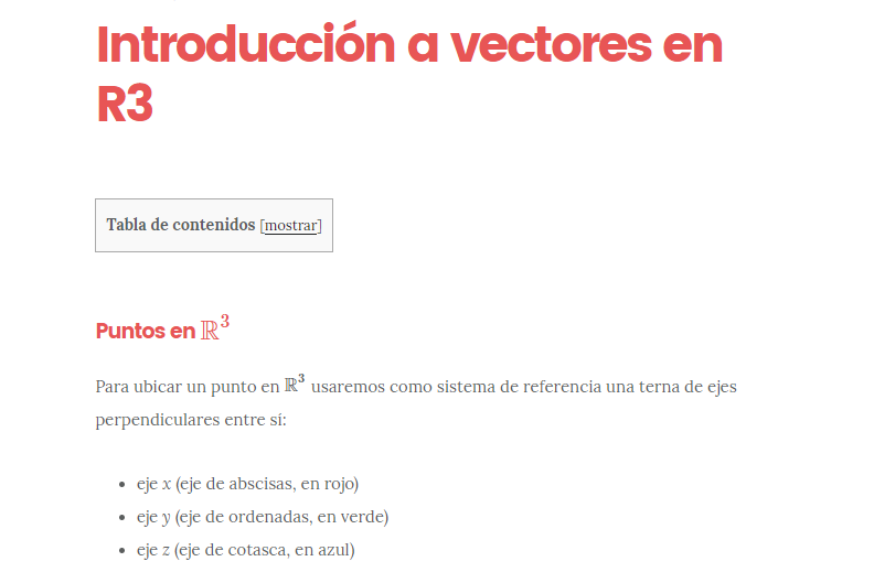 matemáticas del eje z