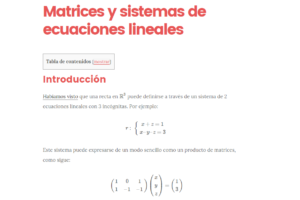 matrices y sistemas de ecuaciones lineales