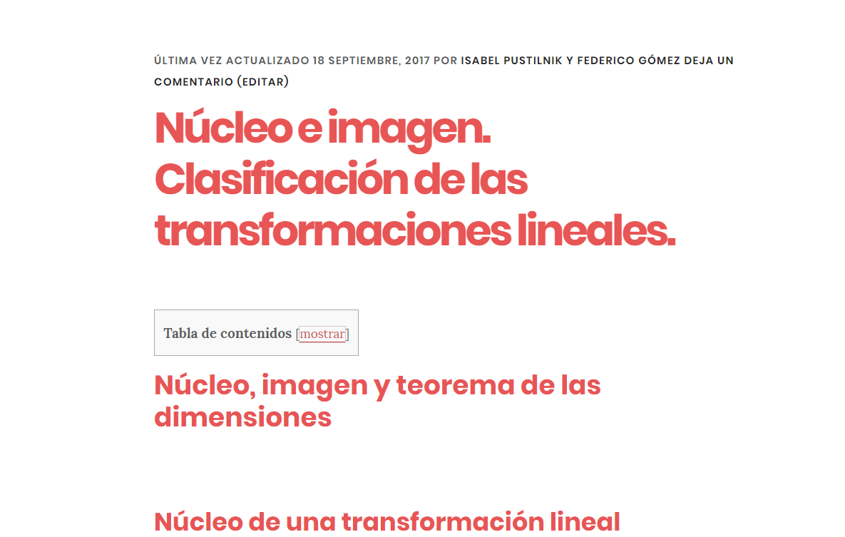 Clasificacion De Las Transformaciones Lineales Nucleo E Imagen De Tl